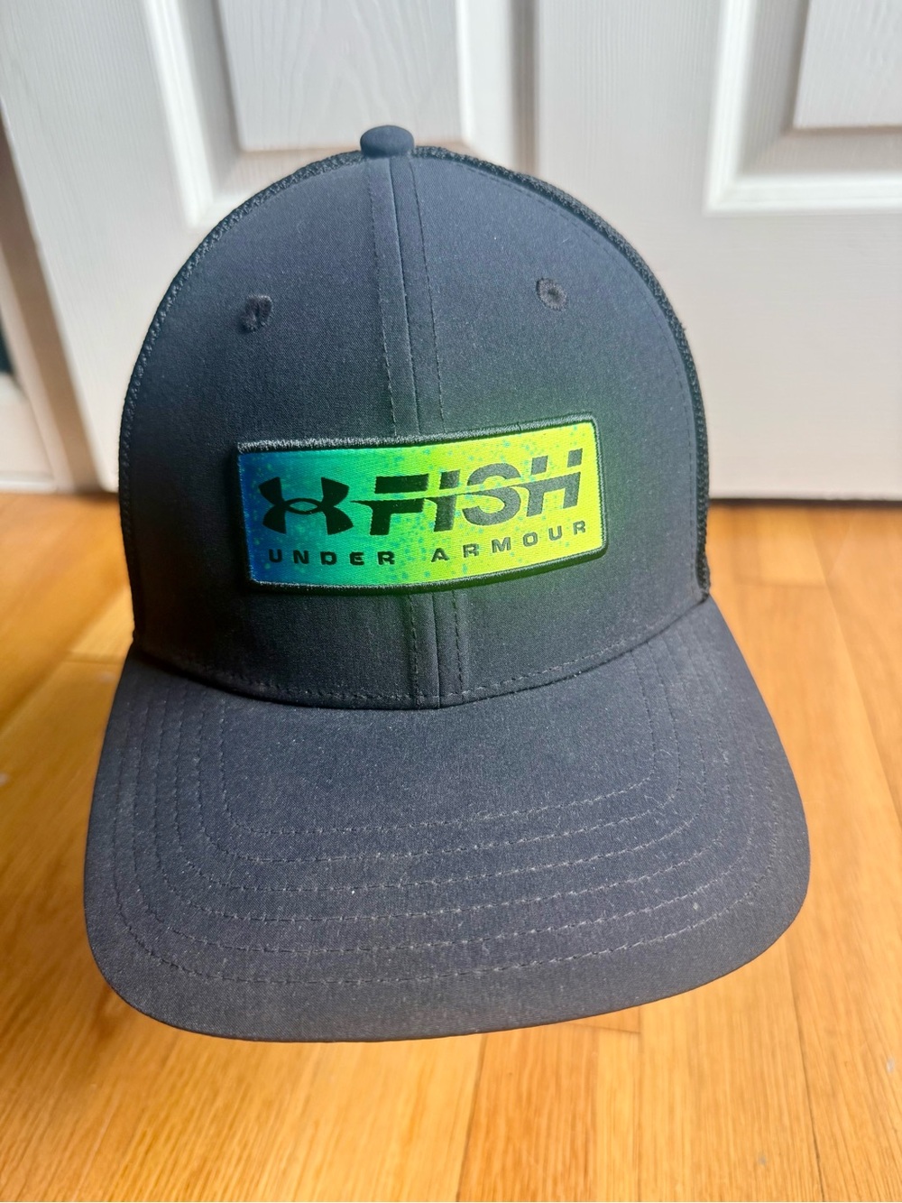 Under Armour Black Trucker Hat with Green Gradient Patch